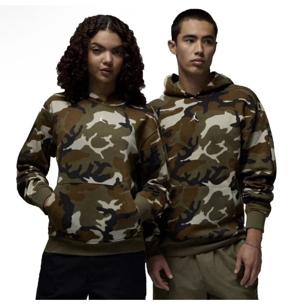 Nike Air Jordan MVP Camo Hoodie Men Large Pullover Fleece Sweatshirt FV7434-380